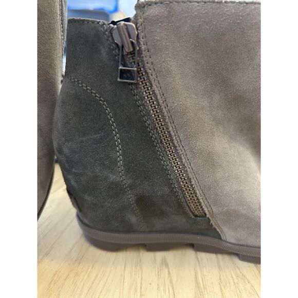 Sorel Womens Green Suede Leather Ankle Boots Zip Up Joan of Arctic Chelsea Sz 11 - Picture 10 of 13